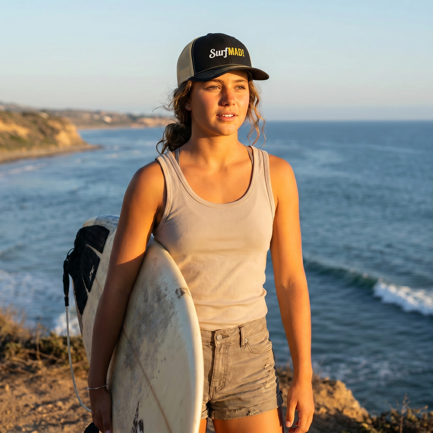 SurfMAD! Richardson 112 Trucker Hat - Black / Vegas Gold