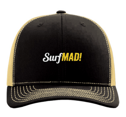 SurfMAD! Richardson 112 Trucker Hat - Black / Vegas Gold