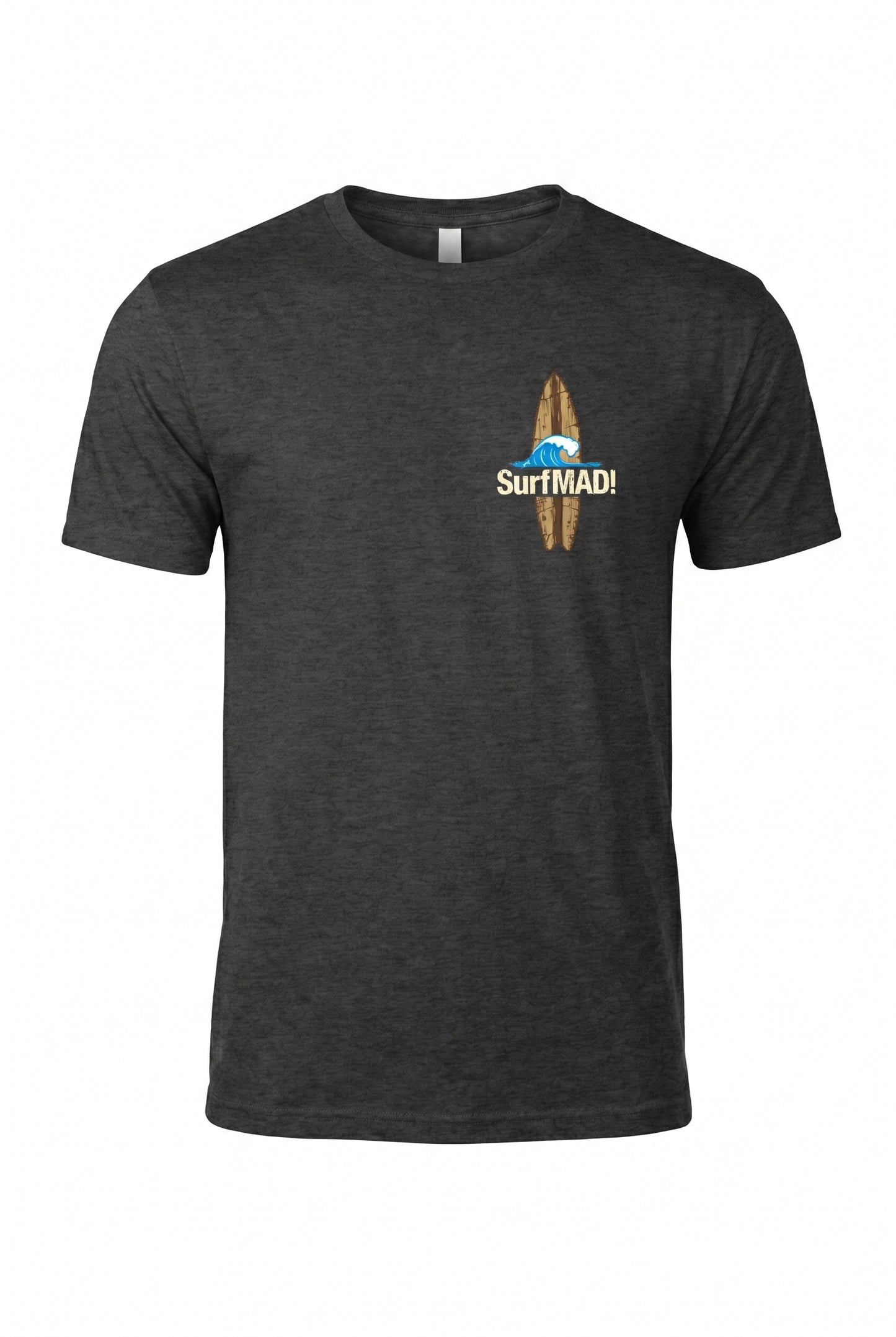 SurfMAD! Vintage Hawaii 1930s Surf Heritage T-Shirt – Iconic Board Logo Front & Exclusive Outrigger Canoe Back Print
