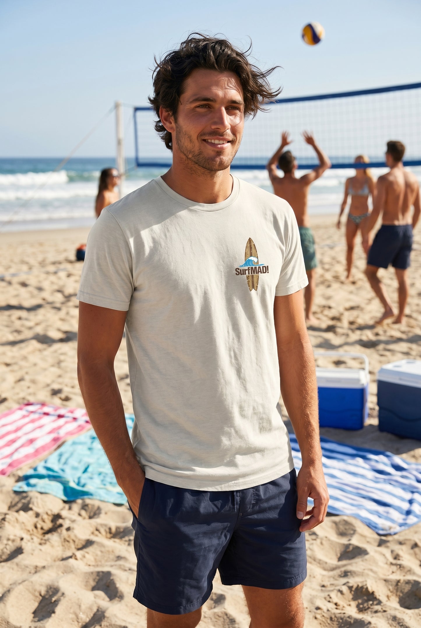 SurfMAD! Vintage Hawaii 1930s Surf Heritage T-Shirt – Iconic Board Logo Front & Exclusive Outrigger Canoe Back Print